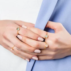 ANILLO BEATRIZ GREEN SILVER