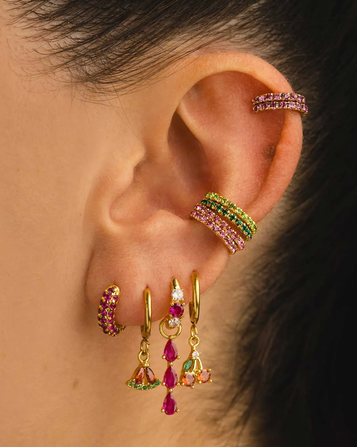 PENDIENTES ARLA GREEN LIGHT SILVER