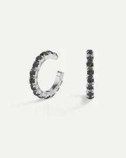 PENDIENTES ARLA MINI BLACK SILVER