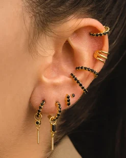 PENDIENTES ARLA MINI BLACK SILVER