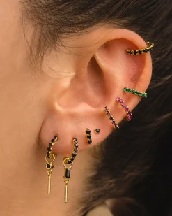 PENDIENTES ARLA MINI BLACK SILVER