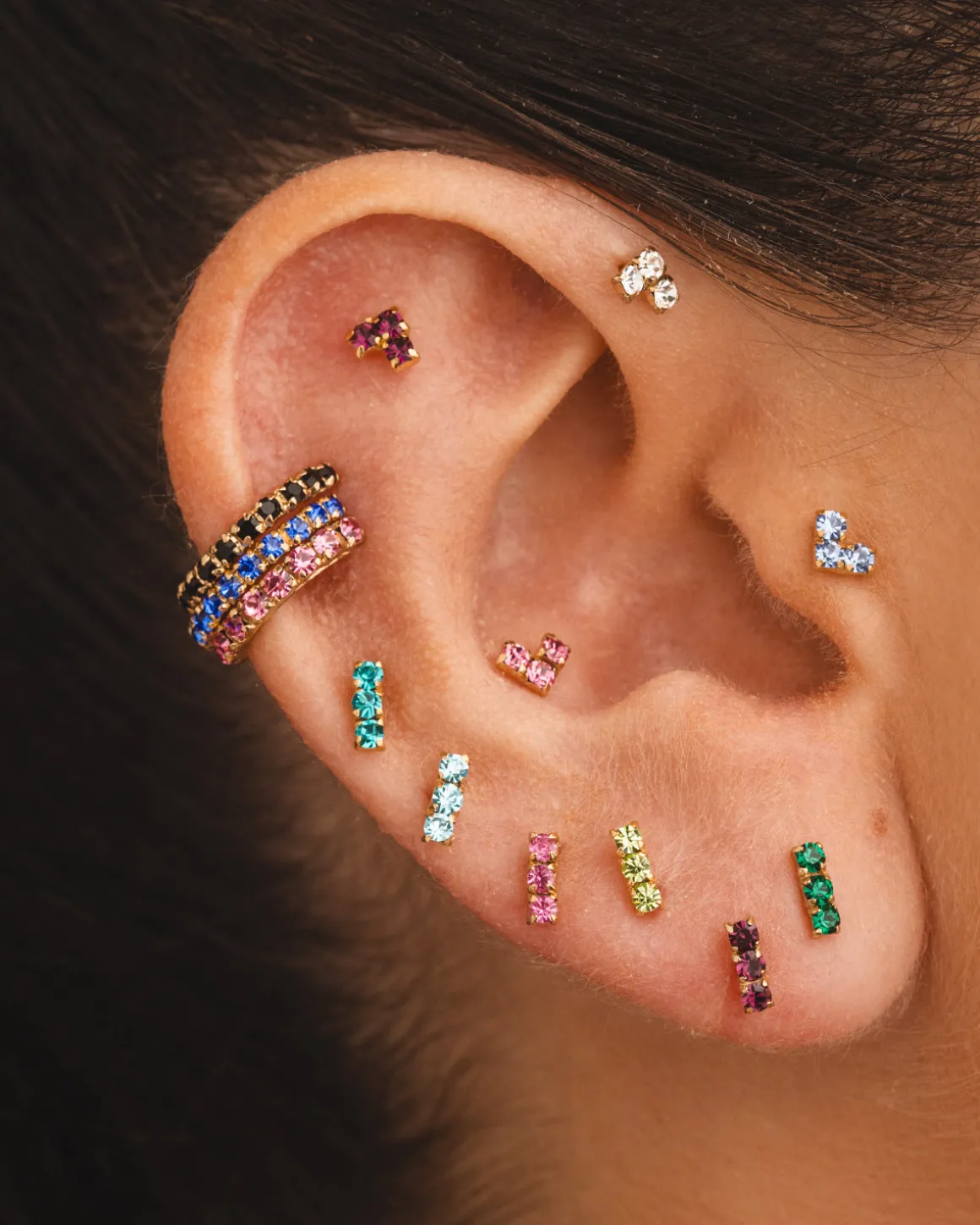 PENDIENTES ARLA MINI BLACK SILVER