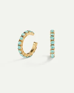 PENDIENTES ARLA MINI BLUE LIGHT GOLD