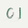 PENDIENTES ARLA MINI GREEN SILVER