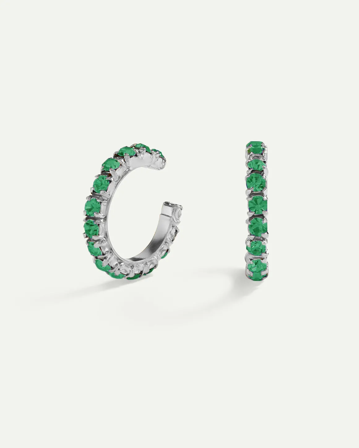 PENDIENTES ARLA MINI GREEN SILVER