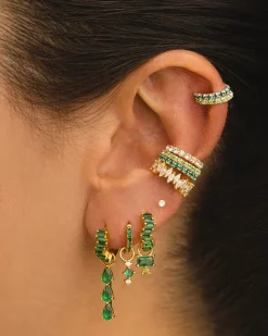PENDIENTES ARLA MINI GREEN GOLD