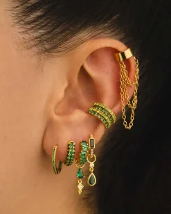 PENDIENTES ARLA MINI GREEN LIGHT GOLD