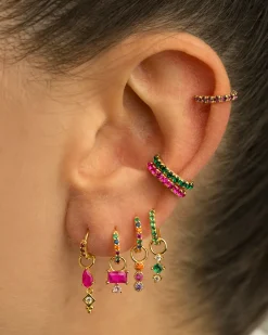 PENDIENTES ARLA MINI GREEN GOLD