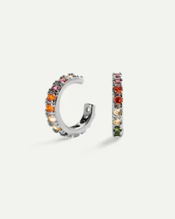 PENDIENTES ARLA MINI RAINBOW SILVER