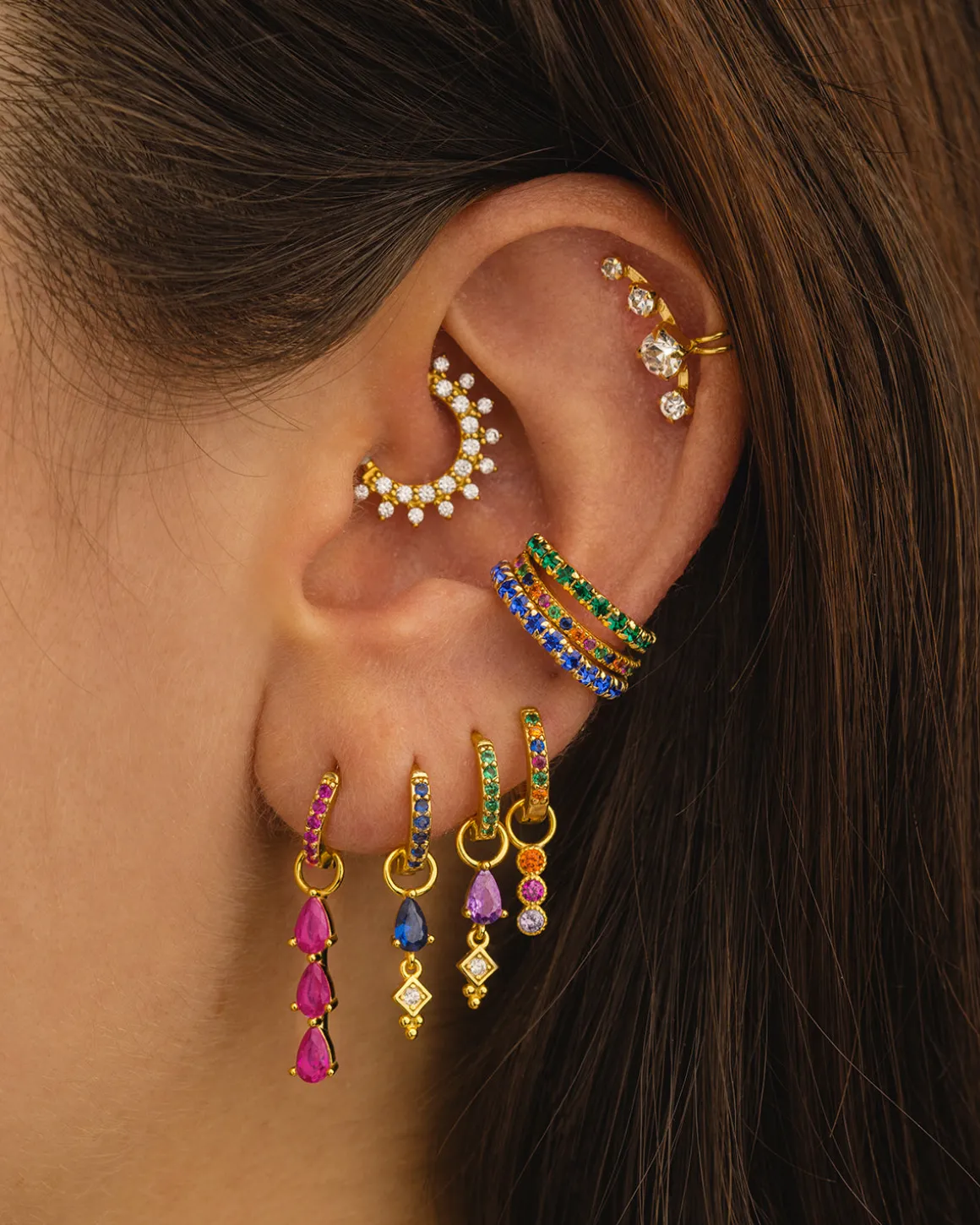 PENDIENTES ARLA PURPLE GOLD