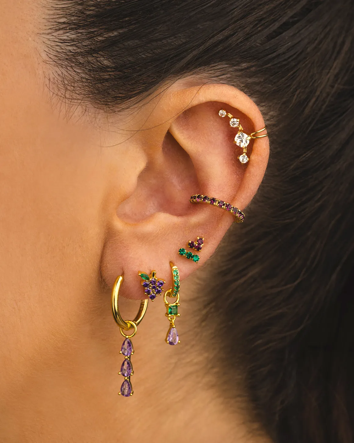 PENDIENTES ARLA PURPLE GOLD