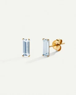 PENDIENTES BAGUETTE BLUE GOLD