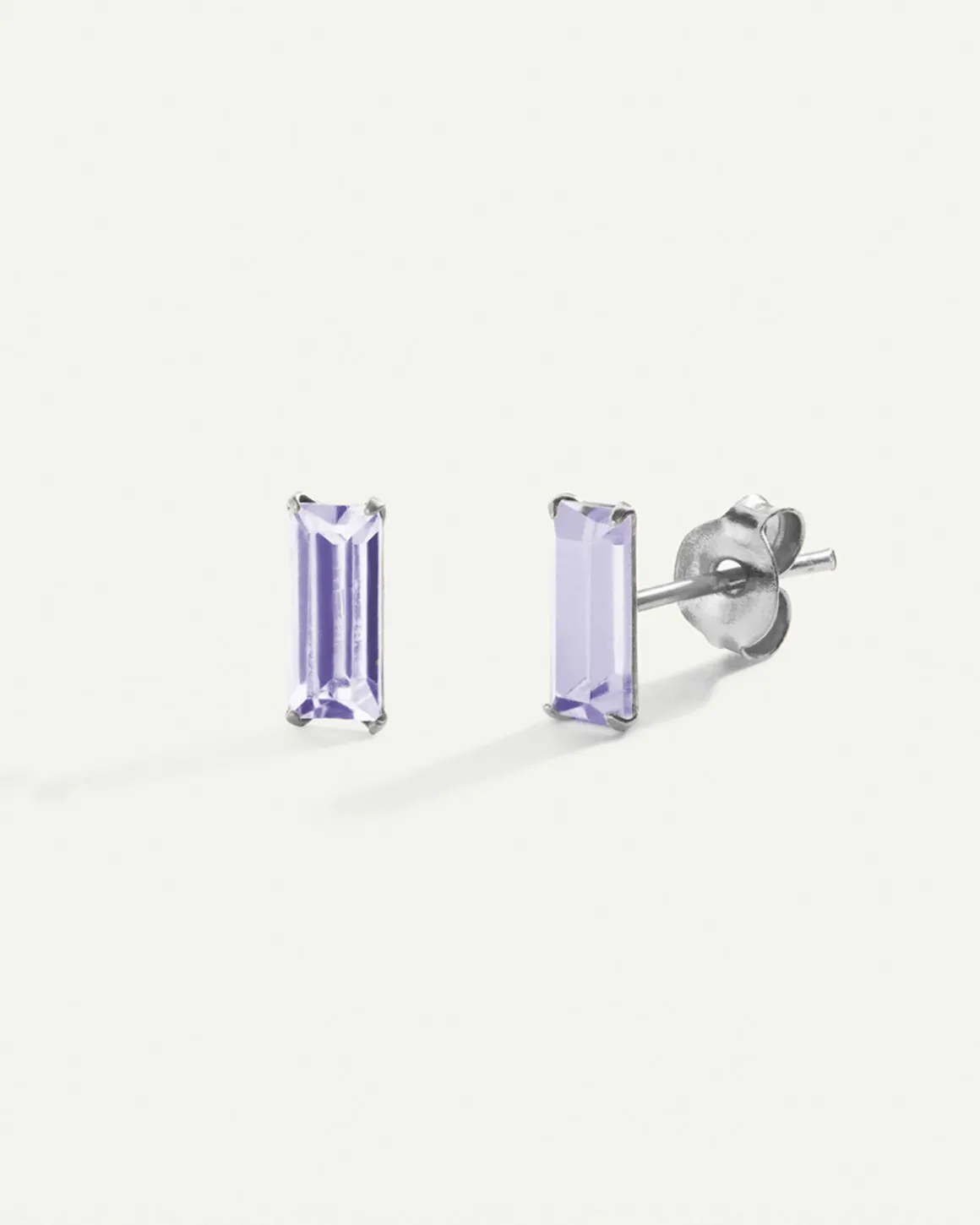 PENDIENTES BAGUETTE VIOLET SILVER
