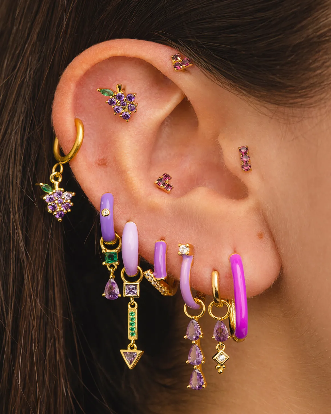 PENDIENTES BELMA PURPLE GOLD