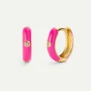 PENDIENTES CARA FUCSIA GOLD