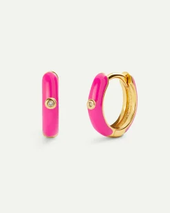 PENDIENTES CARA FUCSIA GOLD