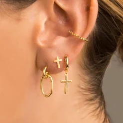 PENDIENTES CROIX MINI GOLD