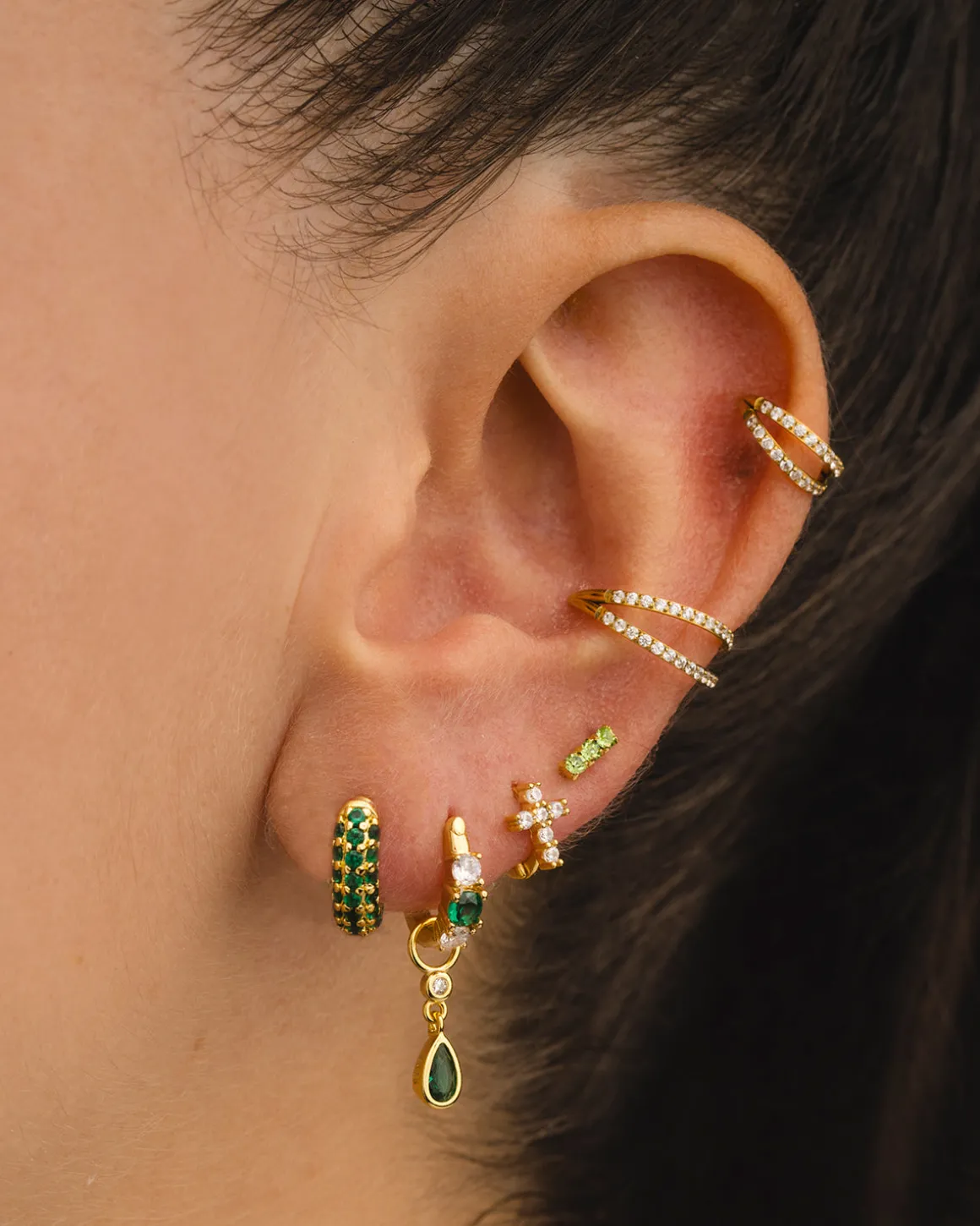 PENDIENTES DANA GREEN GOLD