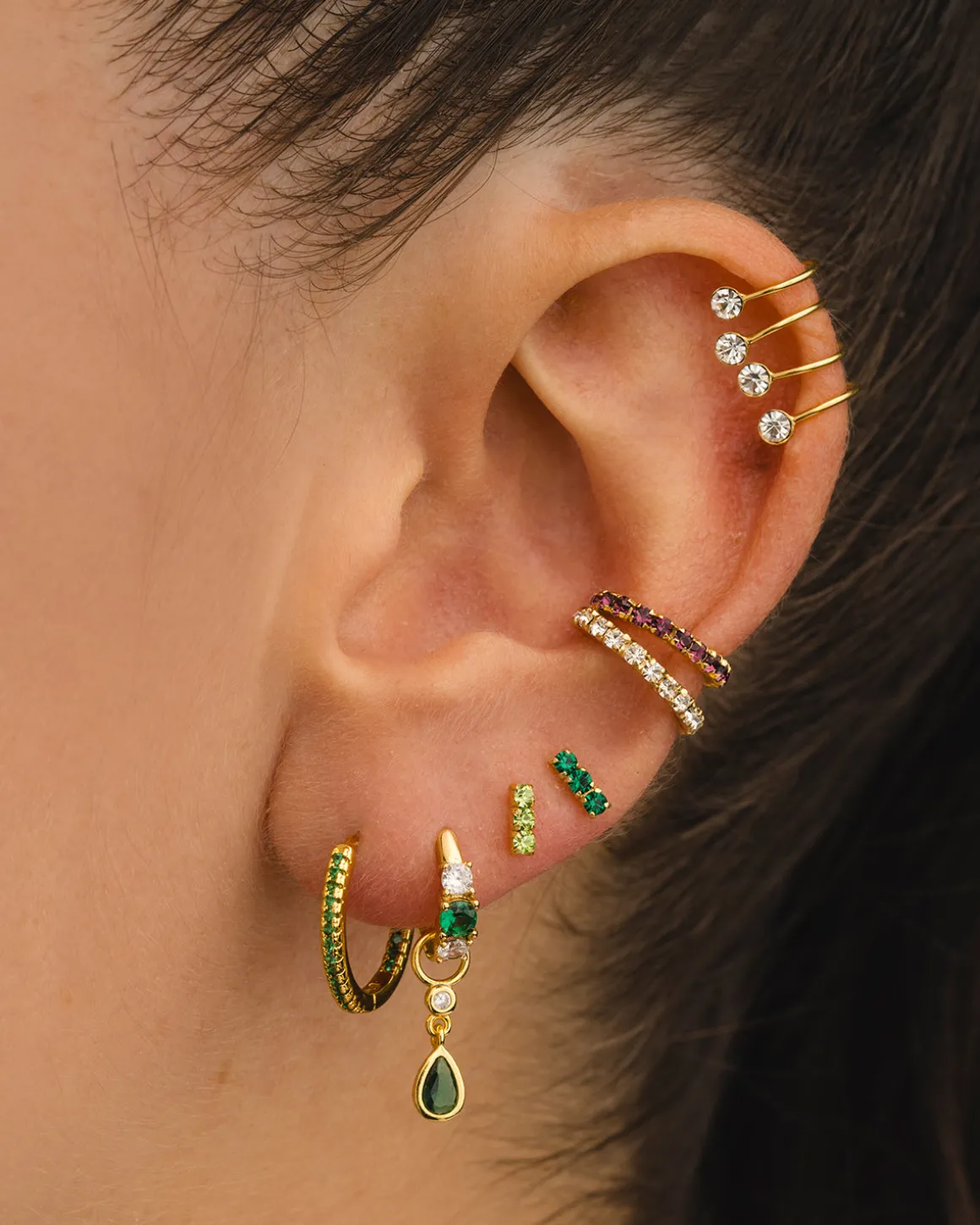 PENDIENTES DANA GREEN GOLD