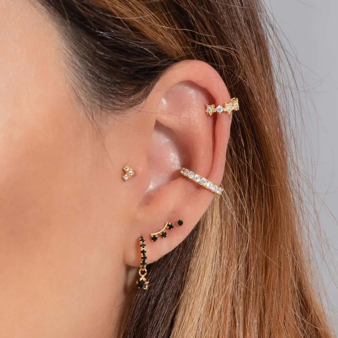 PENDIENTES ELVIRA BLACK GOLD