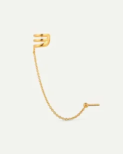PENDIENTES HARI CHAIN BALL GOLD
