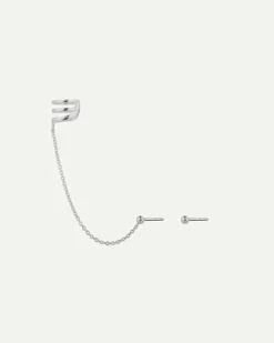 PENDIENTES HARI CHAIN BALL DUO SILVER