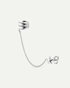 PENDIENTES HARI CHAIN STAR SILVER