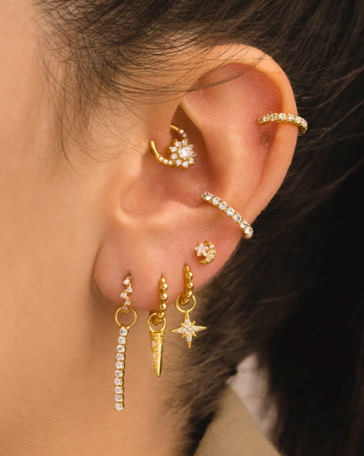 PENDIENTES HOOPS BALLS MINI SILVER