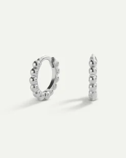 PENDIENTES HOOPS BALLS SILVER