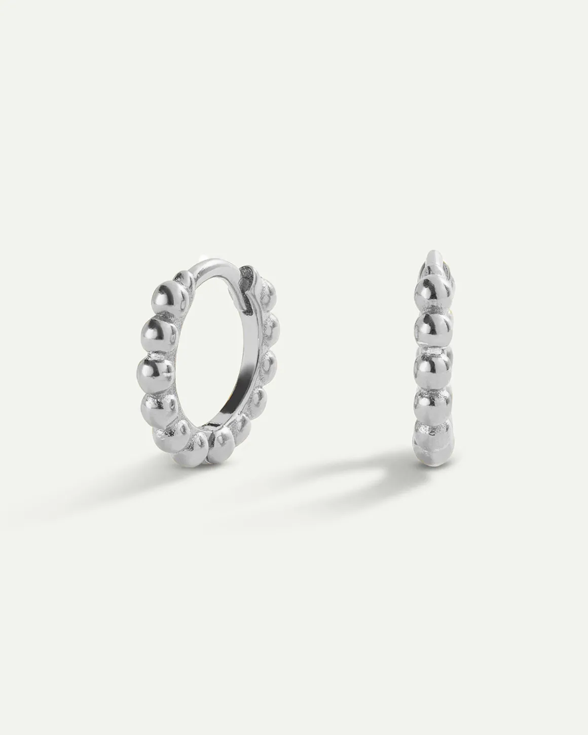 PENDIENTES HOOPS BALLS SILVER