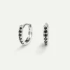 PENDIENTES HOOPS BRIGHT BLACK SILVER