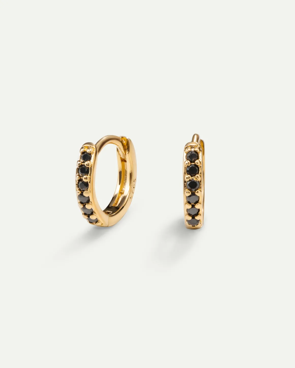 PENDIENTES HOOPS BRIGHT BLACK GOLD