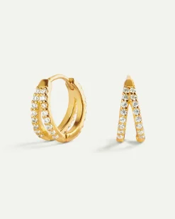 PENDIENTES HOOPS BRIGHT DOBLE MAXI GOLD