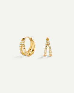 PENDIENTES HOOPS BRIGHT DOBLE MINI GOLD