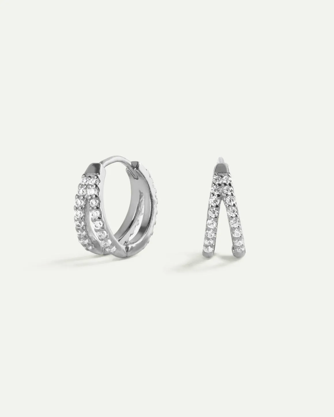 PENDIENTES HOOPS BRIGHT DOBLE SILVER