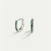 PENDIENTES HOOPS BRIGHT GREEN MINI SILVER