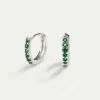 PENDIENTES HOOPS BRIGHT GREEN SILVER