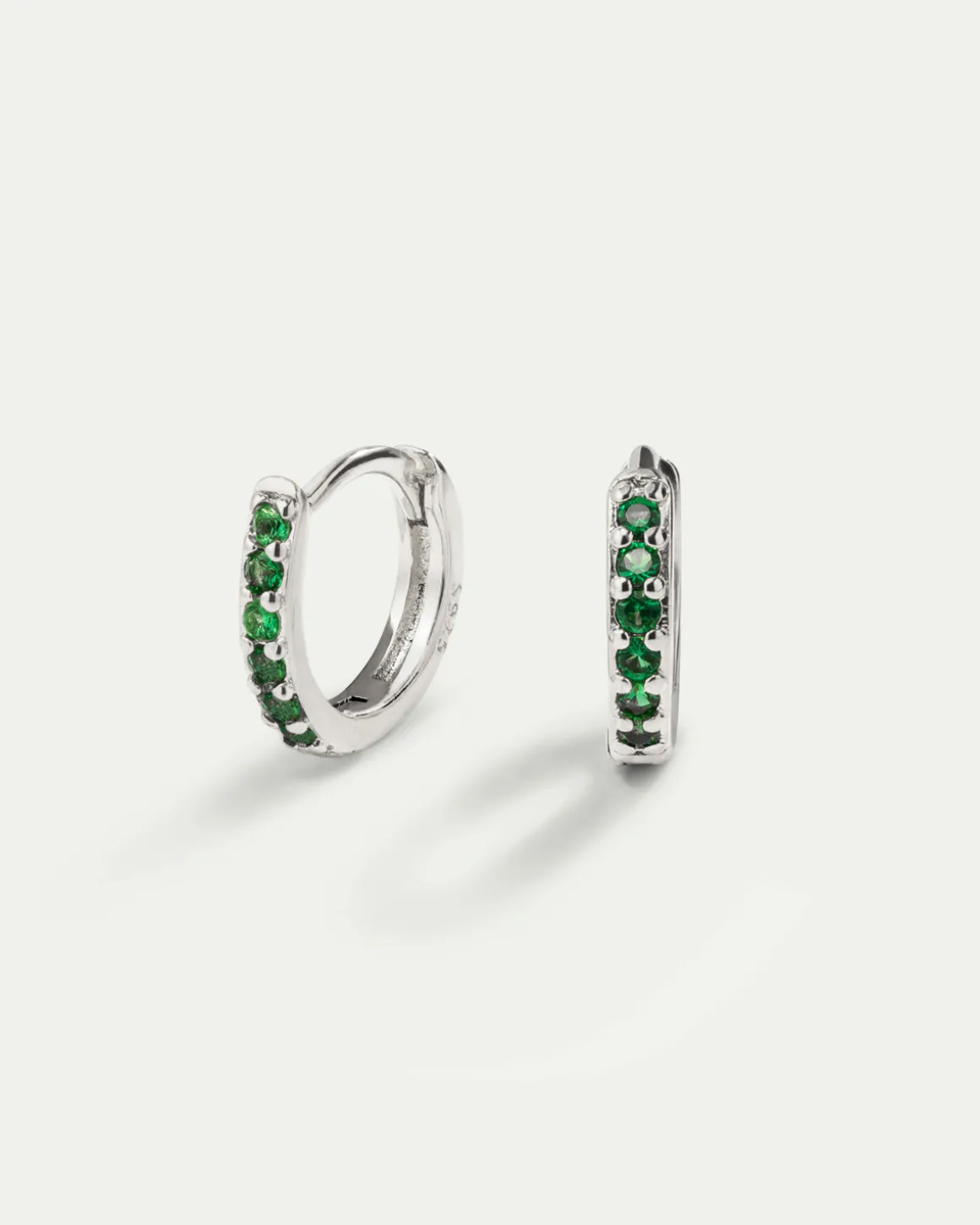 PENDIENTES HOOPS BRIGHT GREEN SILVER