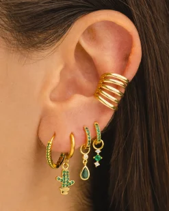 PENDIENTES HOOPS BRIGHT GREEN GOLD