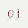 PENDIENTES HOOPS BRIGHT PINK SILVER