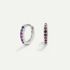 PENDIENTES HOOPS BRIGHT PURPLE SILVER