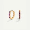 PENDIENTES HOOPS BRIGHT PURPLE GOLD