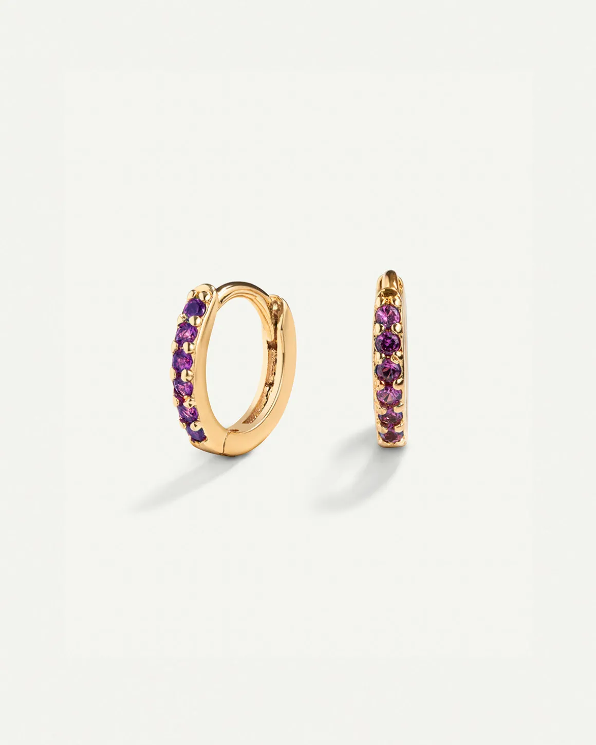 PENDIENTES HOOPS BRIGHT PURPLE GOLD