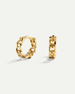 PENDIENTES HOOPS CHAIN GOLD