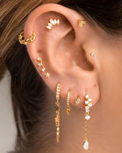 PENDIENTES HOOPS CHAIN GOLD