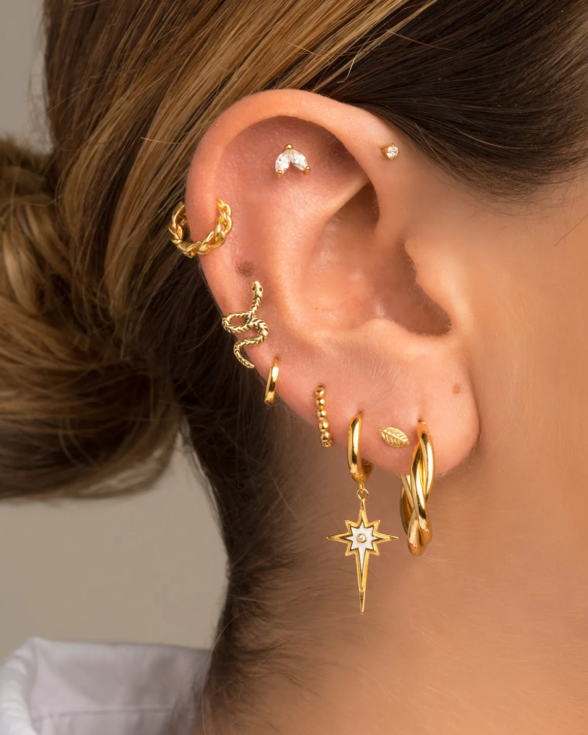 PENDIENTES HOOPS CHAIN SILVER