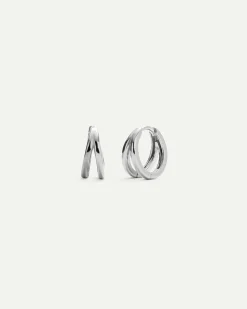 PENDIENTES HOOPS DOBLE MINI SILVER