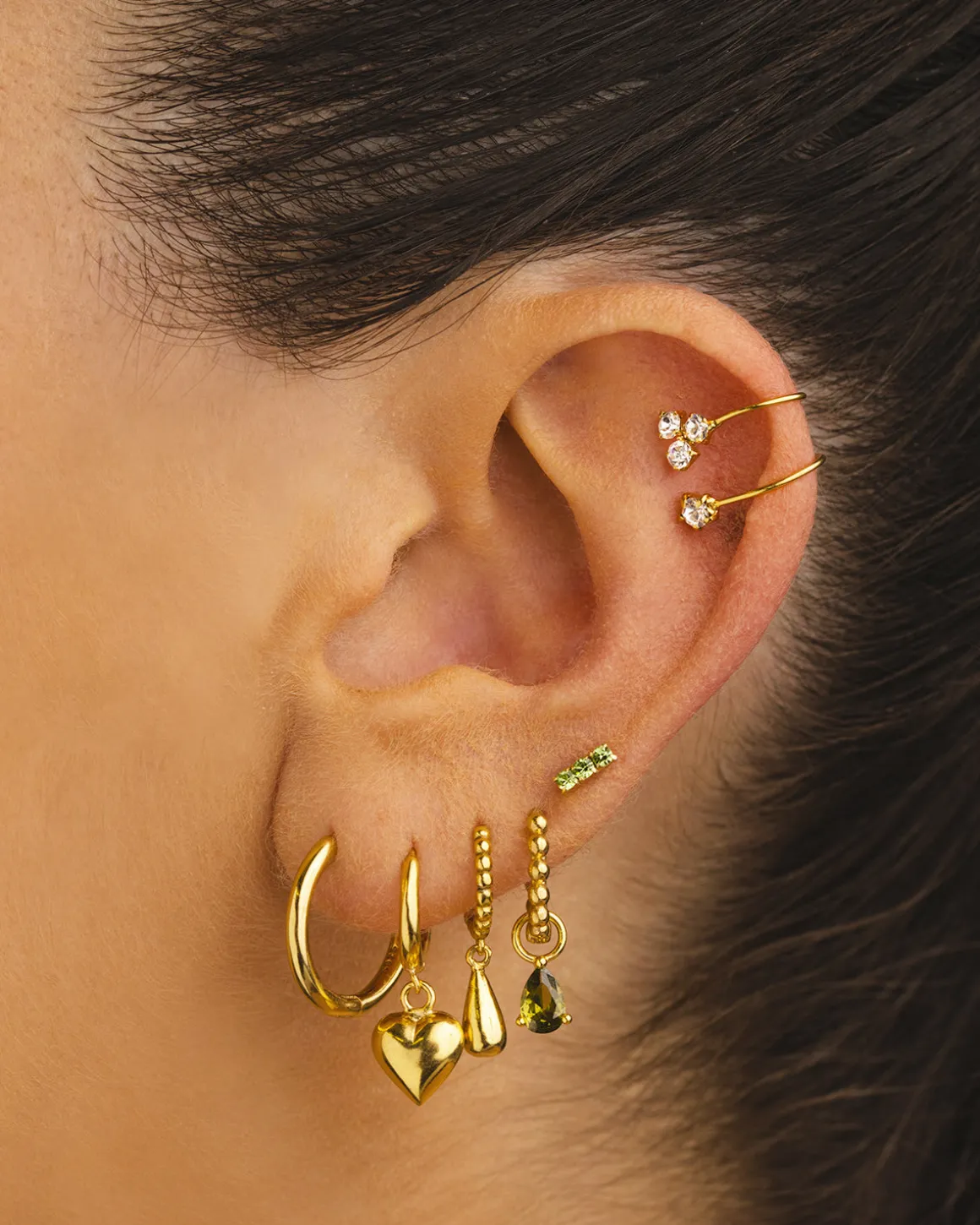 PENDIENTES HOOPS DROPS SILVER