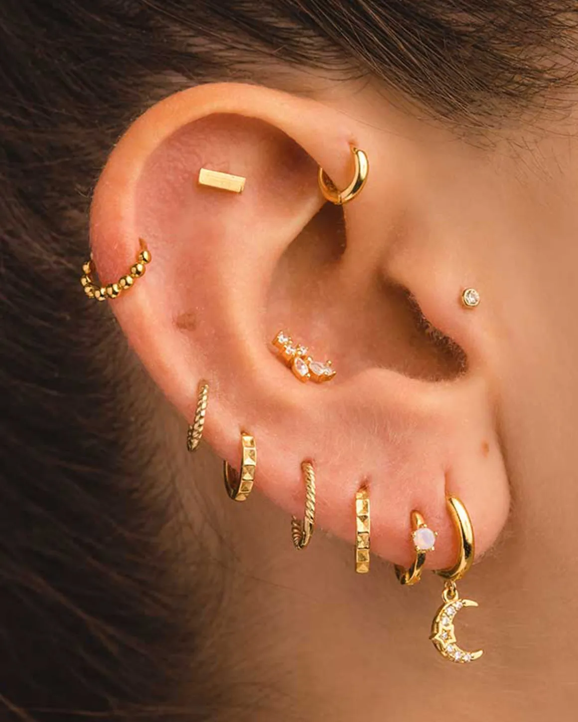 PENDIENTES HOOPS MINI TWIST GOLD