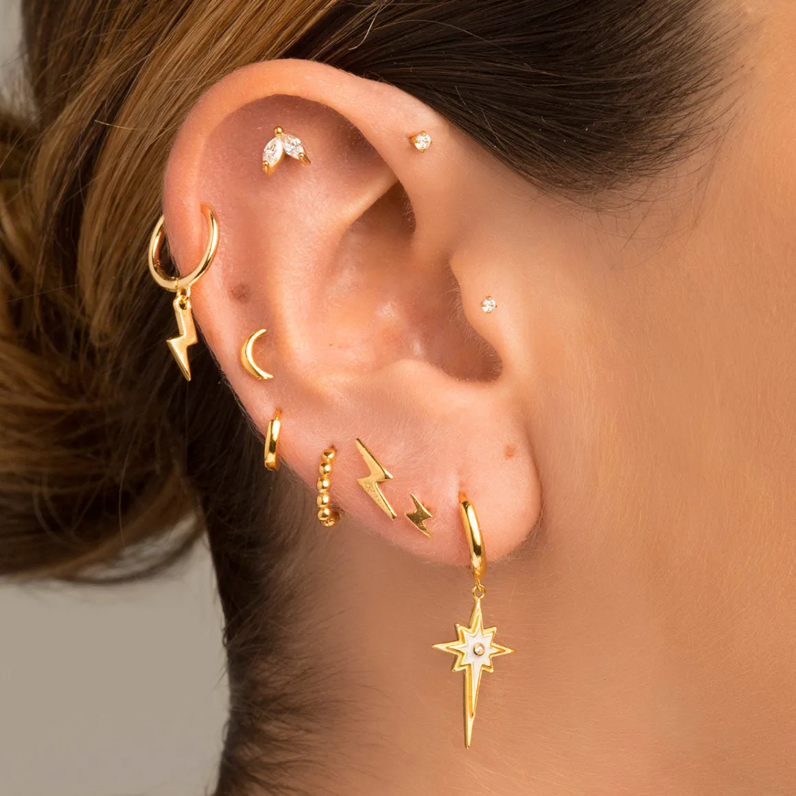 PENDIENTES HOOPS RAY SILVER